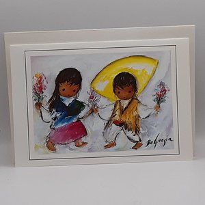 DeGrazia Flower Dance Vintage Blank Card Collectible Frameable Southwestern Art